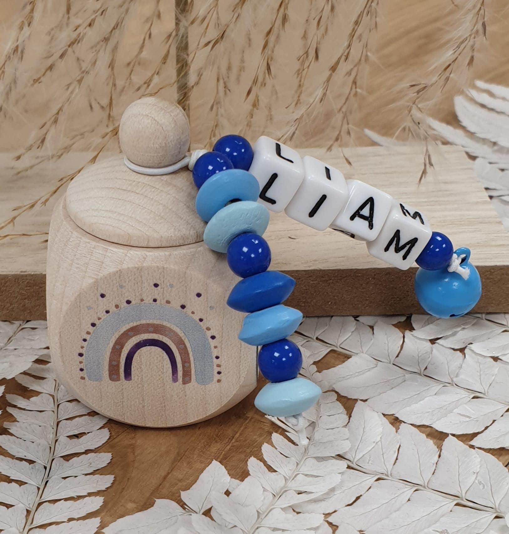 Zahndose Aus Holz Regenbogen Blau - Personalisiert Zur Aufbewahrung Der Milchzähne Zahndose Aus Holz Regenbogen Blau - Personalisiert Zur Aufbewahrung Der Milchzähne von meinkerzenshop