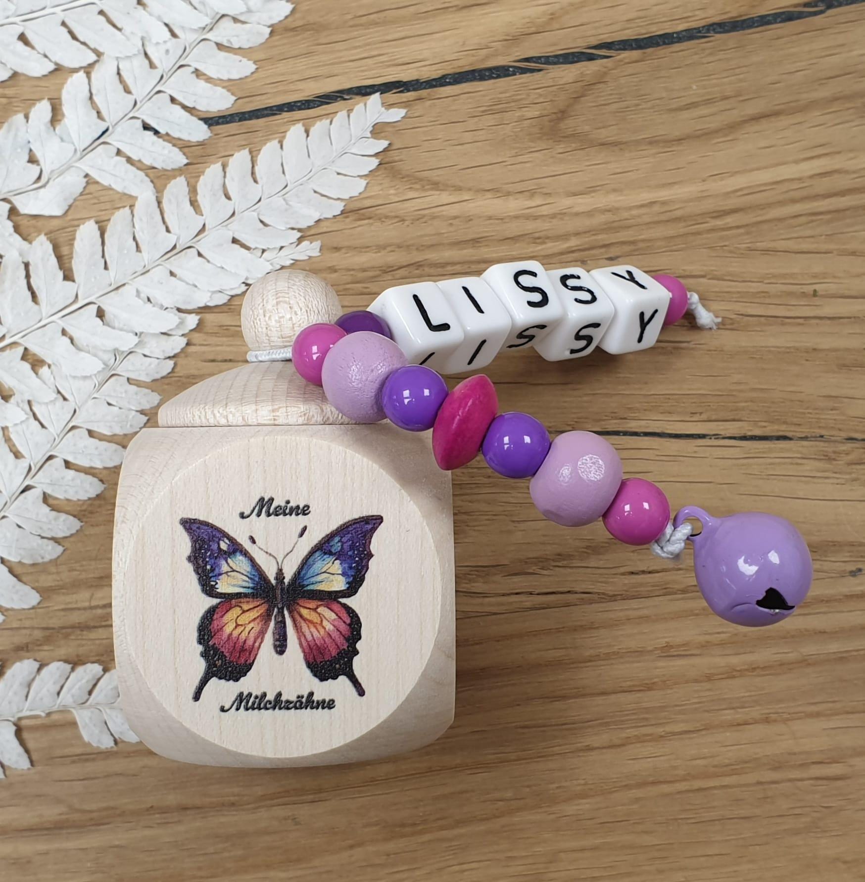 Zahndose Aus Holz Vlinder - Personalisiert Zur Aufbewahrung Der Milchzähne, Schmetterling Zahndose Aus Holz Vlinder - Personalisiert Zur Aufbewahrung Der Milchzähne, Schmetterling von meinkerzenshop