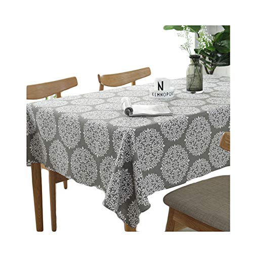 meioro Grey Retro Tischdecke Rechteckige Tischdecken Baumwolle Leinen Tischtuch Geeignet für Home Küche Dekoration Tischtuch Tischwäsche, Verschiedene Größen(120 x 120 cm) von meioro