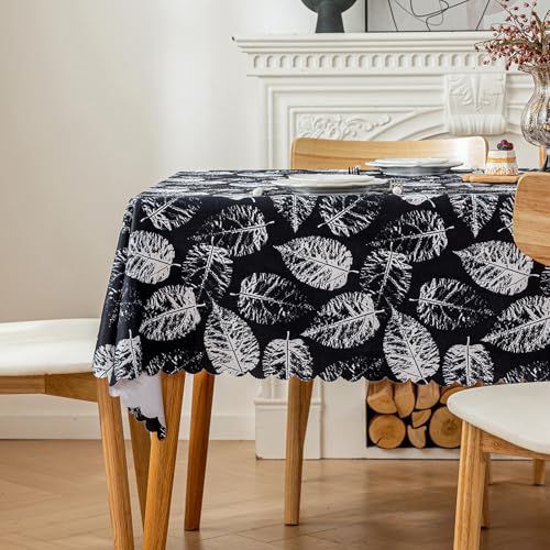 meioro Polyester Tischdecke, Abwaschbar Lotuseffekt Tischtuch, 120x160cm Rechteck Wasserabweisend Tischtücher, Wasserdicht Dekorative Tischabdeckung Schutz für Haus Küche Picknick Party Dekorationen von meioro