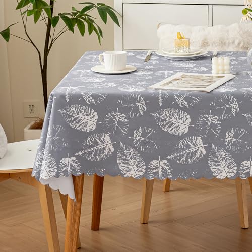 meioro Polyester Tischdecke, Abwaschbar Lotuseffekt Tischtuch, 120x160cm Rechteck Wasserabweisend Tischtücher, Wasserdicht Dekorative Tischabdeckung Schutz für Haus Küche Picknick Party Dekorationen von meioro