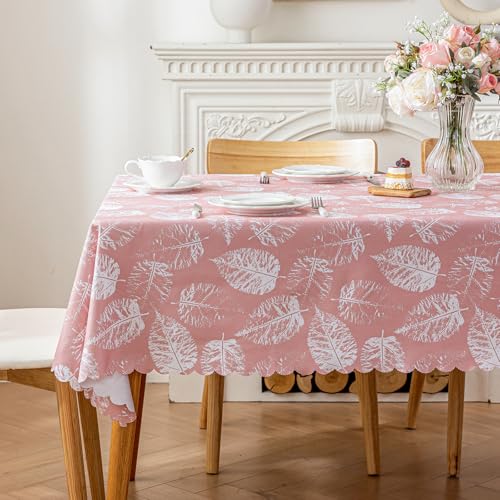 meioro Polyester Tischdecke, Abwaschbar Lotuseffekt Tischtuch, 140x220cm Rechteck Wasserabweisend Tischtücher, Wasserdicht Dekorative Tischabdeckung Schutz für Haus Küche Picknick Party Dekorationen von meioro