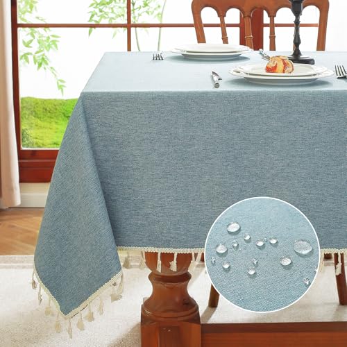 meioro Rechteckige Tischdecke, Wasserbeständige mit Lotuseffekt Quaste Tischtuch Polyester Tischabdeckung, Wasserdicht Tischdecken Tischschutz für Küche Esszimmer Bankett Dekoration (Blau,120x160cm) meioro Rechteckige Tischdecke, Wasserbeständige mit Lotuseffekt Quaste Tischtuch Polyester Tischabdeckung, Wasserdicht Tischdecken Tischschutz für Küche Esszimmer Bankett Dekoration (Blau,120x160cm) von meioro