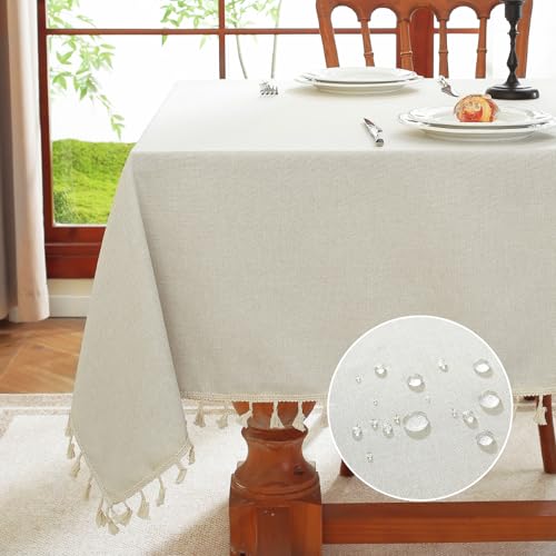 meioro Rechteckige Tischdecke, Wasserbeständige mit Lotuseffekt Quaste Tischtuch Polyester Tischabdeckung, Wasserdicht Tischdecken Tischschutz für Küche Esszimmer Bankett Dekoration (Weiß,100x140cm) meioro Rechteckige Tischdecke, Wasserbeständige mit Lotuseffekt Quaste Tischtuch Polyester Tischabdeckung, Wasserdicht Tischdecken Tischschutz für Küche Esszimmer Bankett Dekoration (Weiß,100x140cm) von meioro