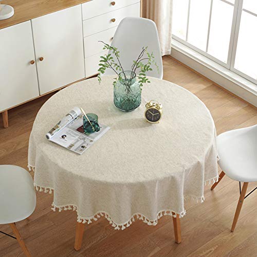 meioro Runde Tischdecke Volltonfarbe Quaste Tischdecken Baumwolle Tischdecke Geeignet für Home Küche Dekoration, Verschiedene Größen meioro Runde Tischdecke Volltonfarbe Quaste Tischdecken Baumwolle Tischdecke Geeignet für Home Küche Dekoration, Verschiedene Größen von meioro