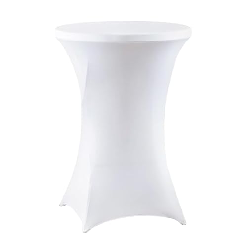 meioro Stretch Stehtischhusse Ø 80cm Polyester Enge Tischdecke, Abwaschbar Rund Husse, Faltenresistente Hussen mit Verstärkung im Fußbereich Geeignet für Events Hochzeiten Partys (Weiß,80Dx110H cm) meioro Stretch Stehtischhusse Ø 80cm Polyester Enge Tischdecke, Abwaschbar Rund Husse, Faltenresistente Hussen mit Verstärkung im Fußbereich Geeignet für Events Hochzeiten Partys (Weiß,80Dx110H cm) von meioro