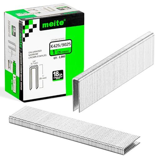 meite Klammern 25 mm, 18 Gauge Tackerklammern, 5,7 x 25 mm – 4.000 Stück verzinkte Heavy-Duty Heftklammern für Polsterarbeiten, geeignet für elektrische oder pneumatische Drucklufttacker meite Klammern 25 mm, 18 Gauge Tackerklammern, 5,7 x 25 mm – 4.000 Stück verzinkte Heavy-Duty Heftklammern für Polsterarbeiten, geeignet für elektrische oder pneumatische Drucklufttacker von meite