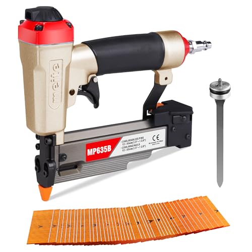 meite MP635B Pin-Nagler mit 10000 Stück 2,5 cm Stiftnägeln, pneumatischer 23-Gauge-Stiftnagler, Air-Micro-Pin-Nagelpistole, passend für 1,27 cm bis 3,5 cm 23 Gauge Stiftnägel, ideal für Verkleidungen von meite