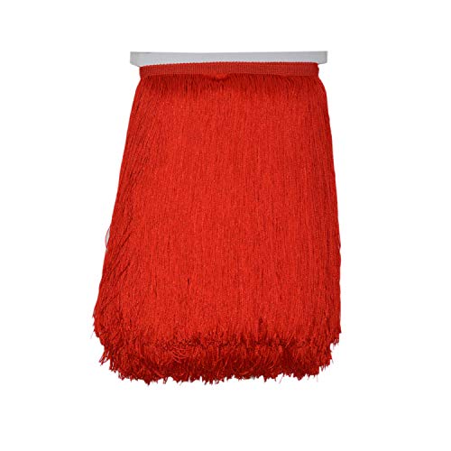 Spitzenborte aus Polyester, Quaste, Fransen, 30 cm, für selbstgemachte lateinische Kleider, Bühne, Kleidung, Stoffzubehör (rot) von meizhouer