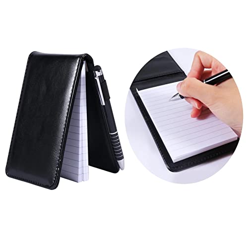 Mini Pocket Notizbuch, A7 Leder Notizbuch mit Metall Stifte, Halter Klein Notizblock Schwarzer Einband, Kleines Tagebuch Notizbuch für AktivitäTen im Freien Mini Pocket Notizbuch, A7 Leder Notizbuch mit Metall Stifte, Halter Klein Notizblock Schwarzer Einband, Kleines Tagebuch Notizbuch für AktivitäTen im Freien von melebellot