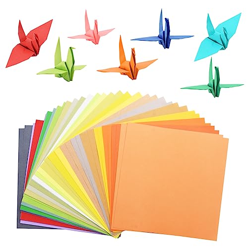 Origami Papier 50 Farben100 Blatt, 15 x 15 cm Doppelseitiges farbiges Origami Set für Basteln und Gestalten, Bastel Faltpapier von melebellot
