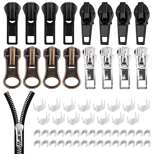 melebellot 57 Stück Reissverschluss Reparatur Set, 5 Metall Reißverschluss Reparatur Set, ReißVerschluss Schieber, Ersatz Zipper für Jacken, Taschen, Mantel, Schlafsack von melebellot