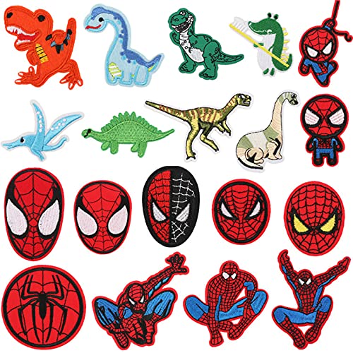 19pcs Kinder Dinosaurier Patches zum Aufbügeln - Bügelflicken Bügelbild Sticker zum Aufnähen für Jacken T-Shirt Jeans Rucksäcken Kleidung Hüte von mellystore