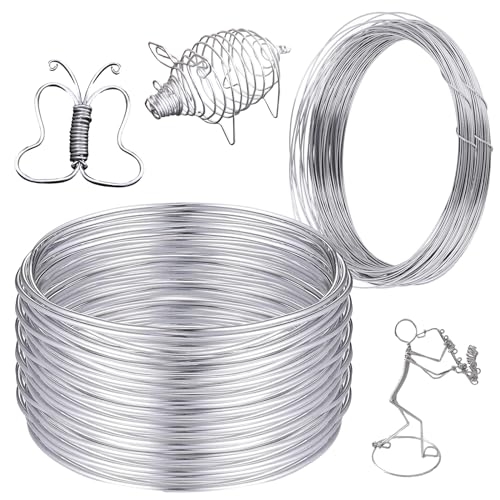 Basteldraht 2mm x 30m Aluminiumdraht 1mm x 20m Draht zum Basteln Dünn Schmuckdraht Modellierdraht Aludraht Weicher Biegsamer Draht für Schmuck Dekoteile DIY-Skulpturen Kranzherstellung Silber von mellystore