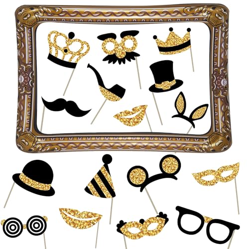 Foto Requisiten 17 Stück Fotobox Accessoires Hochzeit mit Aufblasbarem Fotorahmen, Party Foto Requisiten, Photo Booth Requisiten,Fotobox Accessoires Geburtstag, Party Dekoration Zubehör Foto Requisiten 17 Stück Fotobox Accessoires Hochzeit mit Aufblasbarem Fotorahmen, Party Foto Requisiten, Photo Booth Requisiten,Fotobox Accessoires Geburtstag, Party Dekoration Zubehör von mellystore