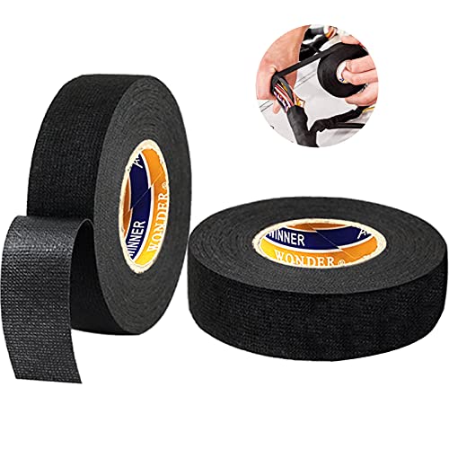 2pcs Gewebeband Kabelbaum Klebeband Schwarz Isolierband Kabelbäume Band Automotive Klebeband Stoff Hoch Viskos Textilklebeband für Reparatur der Kabelbaumisolierung Autogeräuschreduzierung 19mm*15m 2pcs Gewebeband Kabelbaum Klebeband Schwarz Isolierband Kabelbäume Band Automotive Klebeband Stoff Hoch Viskos Textilklebeband für Reparatur der Kabelbaumisolierung Autogeräuschreduzierung 19mm*15m von mellystore