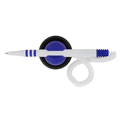 memobe Amex Kugelschreiber mit Teleschnur liegend - Standkugelschreiber mit sicherer Schnur - modernes Bürozubehör - Selbstklebende Halterung für Rezeption Büro Postamt von memobe