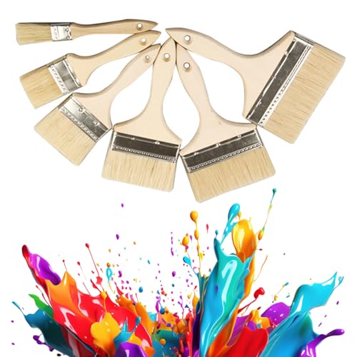 Mengger Flachpinsel-Set 6-Teilig, Malerpinsel Set Mit Holzgriff Lackpinsel Serie Pinselset Malerpinsel Set 6-Teilig Pinsel Pinselset Lasurpinsel Pinsel Lack für Farbe & Möbelwachs Schule Home Decor Mengger Flachpinsel-Set 6-Teilig, Malerpinsel Set Mit Holzgriff Lackpinsel Serie Pinselset Malerpinsel Set 6-Teilig Pinsel Pinselset Lasurpinsel Pinsel Lack für Farbe & Möbelwachs Schule Home Decor von mengger