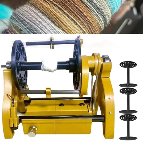 Kompakter Elektrischer Wollspinner | Elektrische Wickelmaschine | 12-V-Garnspinnrad | 4 Oz (120 G) FaserkapazitäT | Einstellbare Geschwindigkeit (0-800 U/Min) | Zum Spinnen Und Weben,Gold von menglanchang