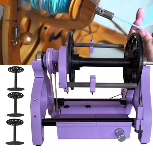 Kompakter Elektrischer Wollspinner | Elektrische Wickelmaschine | 12-V-Garnspinnrad | 4 Oz (120 G) FaserkapazitäT | Einstellbare Geschwindigkeit (0-800 U/Min) | Zum Spinnen Und Weben,Purple von menglanchang