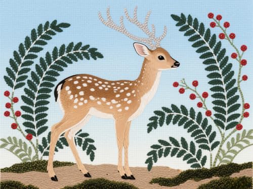 mengzhiyi Kreuzstich Set Vorgedruckt, Tiere Stickbilder Vorgedruckt Kreuzstich Stickpackungen Stickpackung Cross Stitch Embroidery Kit Stickset Sticken Set 11CT 40x50cm von mengzhiyi