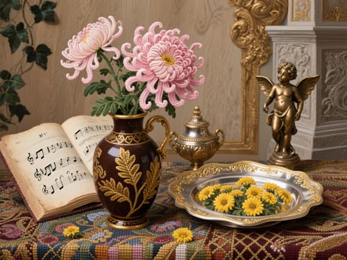 mengzhiyi Kreuzstich Stickpackung 11CT Sticken Set Blumen Erwachsene Kreuzstich-Set,DIY Stickbilder Vorgedruckt Kreuzstich für Anfänger Home Decor 40x50cm von mengzhiyi