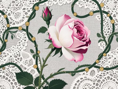 mengzhiyi Kreuzstich Stickpackungen Blumen DIY Vorgedruckt Kreuzstich Stickbilder 11CT Sticken Set für Erwachsene Anfänger Home Decor 40x50cm von mengzhiyi