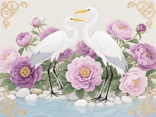 mengzhiyi Stickpackung Kreuzstich Blumen 11CT Vorgezeichnet Baumwolle Komplettes Stickset mit Stickvorlage Stickerei-Kit zum Selbersticken Erwachsene 40x50cm von mengzhiyi