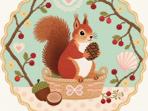 mengzhiyi Stickpackung Kreuzstich Tiere 11CT Vorgezeichnet Baumwolle Komplettes Stickset mit Stickvorlage Stickerei-Kit zum Selbersticken Erwachsene 40x50cm von mengzhiyi