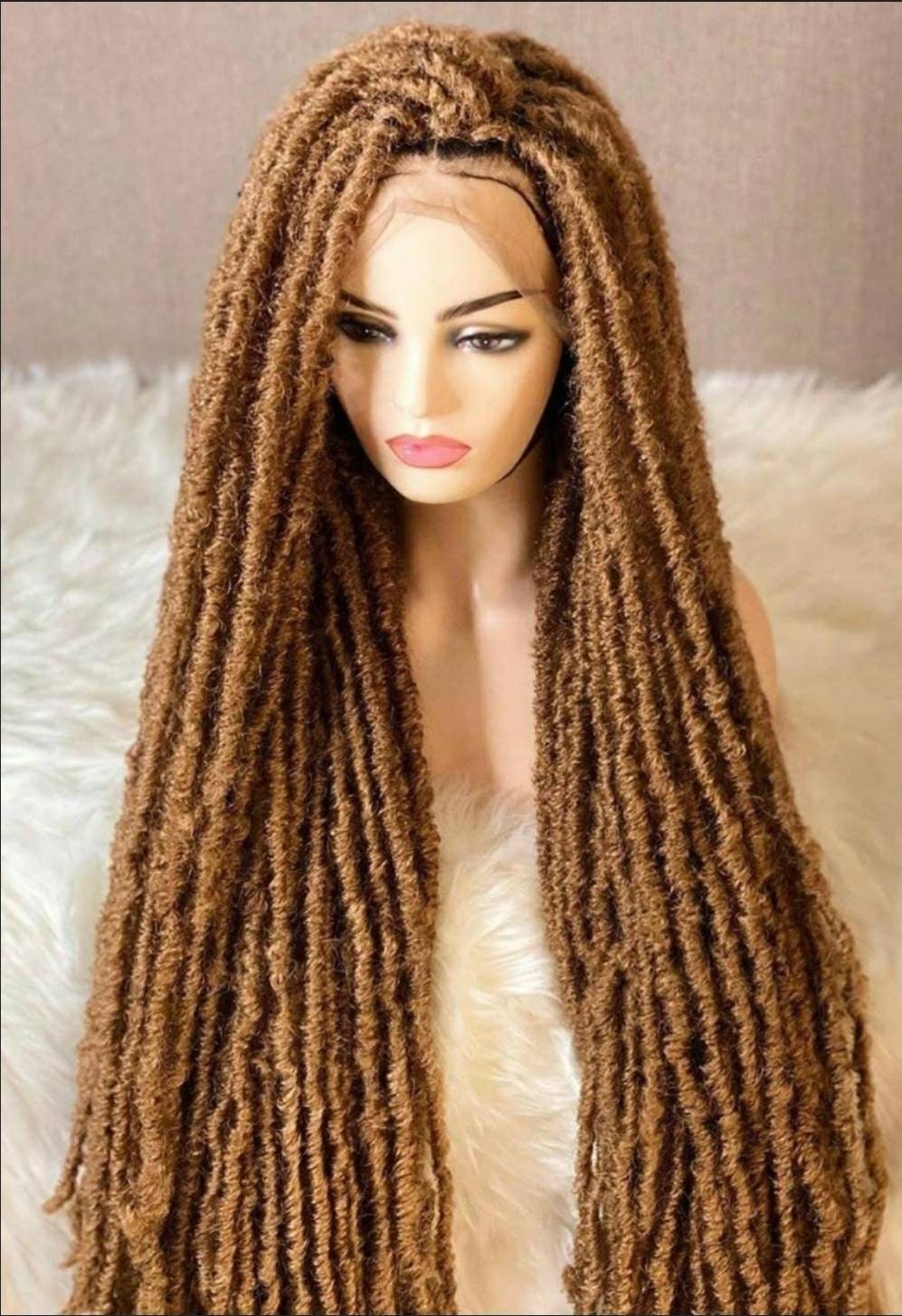 Geflochtene Perücke, 34-36 Zoll Geflochtene Weiche Dreads. Gehäkelte Perücke Faux Locs Cornrow Göttin Volle Spitze Leidenschaft Twists von merithairs