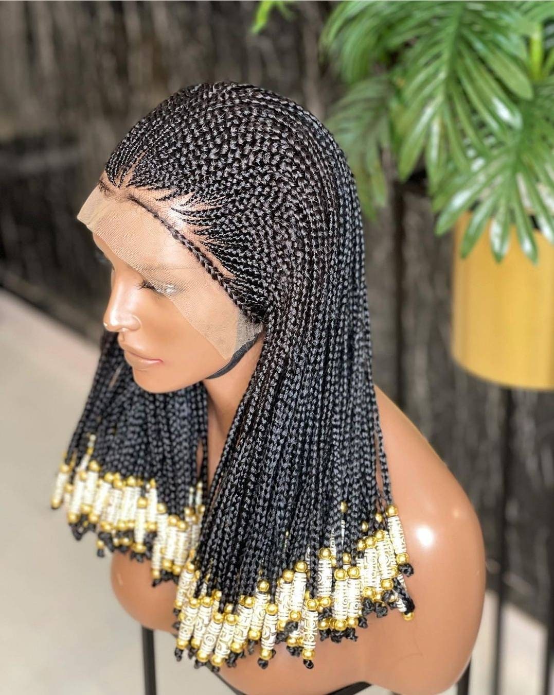 Geflochtene Perücke, Cornrow Perücke Box Geflochtene Ombre Perücken Leidenschaft Twists Faux Locs Goddess Senegalese Lace Front von merithairs