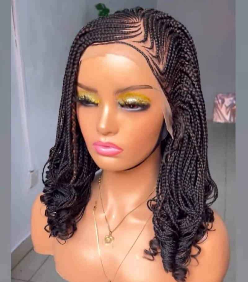 Geflochtene Perücke, Cornrow Perücke Box Geflochtene Ombre Perücken Leidenschaft Twists Faux Locs Goddess Senegalese Lace Front von merithairs