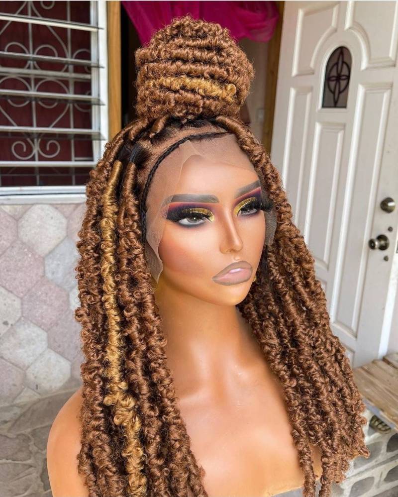 Schmetterling Lox Perücke, Dreadlocks Perücke Göttin Dreads Weiche Geflochtene Faux Locs Cornrow Leidenschaft Twists von merithairs