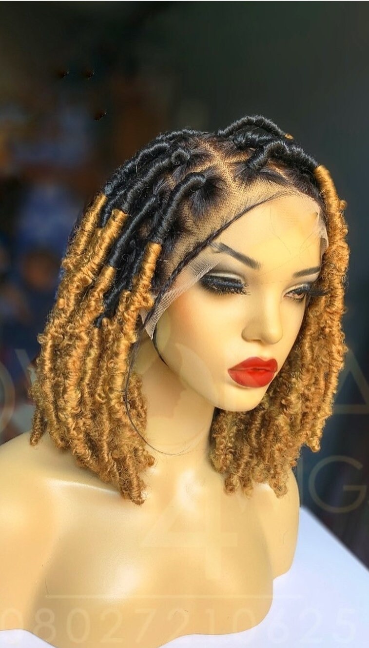 Schmetterling Lox Perücke, Dreadlocks Perücke Göttin Dreads Weiche Geflochtene Faux Locs Cornrow Leidenschaft Twists von merithairs