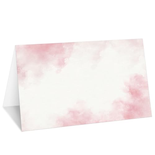 Pinke Aquarell-Tischkarten, Set mit 25 Zelt-Namenskarten für den Tisch, Lebensmittel-Etikett für Hochzeit, Babyparty, Geburtstag, Abendessen, Partyzubehör -011 von mermermu