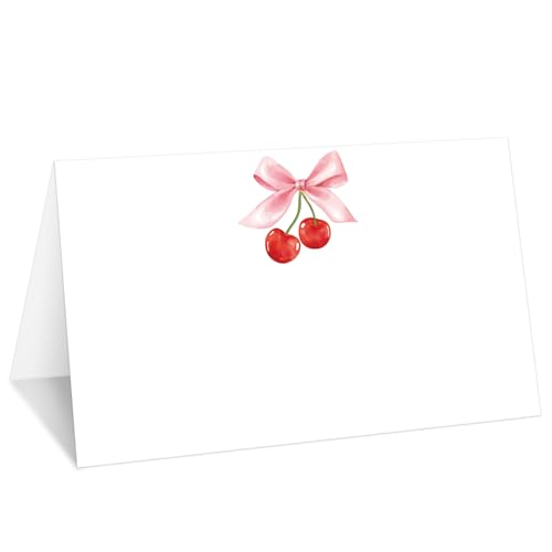 Tischkarten mit rosa Schleife, 25 Stück, Zelt-Namenskarten für den Tisch, Lebensmitteletikett für Hochzeit, Babyparty, Geburtstag, Dinner-Partyzubehör, 016 von mermermu