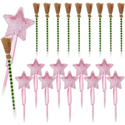 Zauberstab-Stifte-Set, 20 Stück, rosa Prinzessinnenstern und grüner Hexenbesen, böse Party-Dekorationen, lustige Partygeschenke für Kinder, Halloween, Geburtstagsgeschenke, Schulbedarf Zauberstab-Stifte-Set, 20 Stück, rosa Prinzessinnenstern und grüner Hexenbesen, böse Party-Dekorationen, lustige Partygeschenke für Kinder, Halloween, Geburtstagsgeschenke, Schulbedarf von merrisport