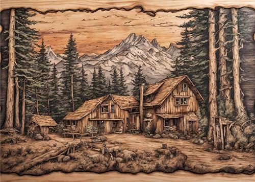 Klebriges Reispapier für Decoupage, Decoupage-Papier für Möbel, Maulbeerpapier, Bastelbedarf, gemischte Medien, Scrapbooking, Holzbrennmuster, Waldhüttenansicht, Größe 29,5 cm bis 39,5 cm (drei) Klebriges Reispapier für Decoupage, Decoupage-Papier für Möbel, Maulbeerpapier, Bastelbedarf, gemischte Medien, Scrapbooking, Holzbrennmuster, Waldhüttenansicht, Größe 29,5 cm bis 39,5 cm (drei) von mesartdecoupage
