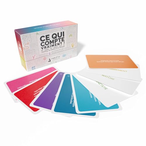 Carte Coaching metaFox Ce qui compte vraiment ! - 80 cartes de valeur pour le coaching, les ateliers et la thérapie - Pour découvrir, hiérarchiser et vivre selon ce qui compte vraiment pour vous. von metaFox