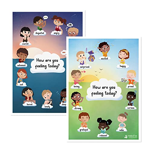 metaFox Emotions Posters for Kids | Emotion Posters for Home, Classroom or Therapy | Set of Two A3 Posters for Social Emotional Learning Activities von metaFox