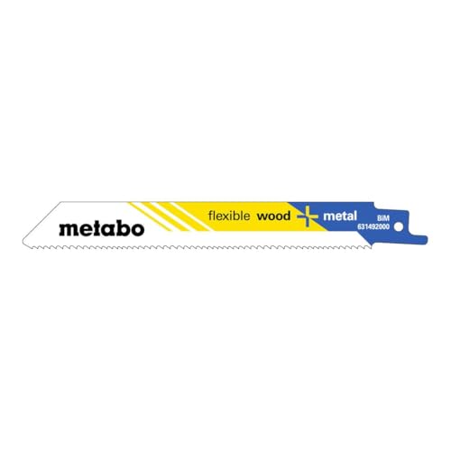 Metabo 5 Säbelsägeblätter "flexible wood + metal" 150 x 0,9 mm, BiM, 1,8-2,6 mm/ 10-14 TPI 5 Stk Metabo 5 Säbelsägeblätter "flexible wood + metal" 150 x 0,9 mm, BiM, 1,8-2,6 mm/ 10-14 TPI 5 Stk von metabo