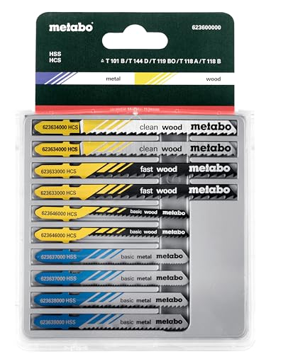 Metabo Stichsägeblattsortiment 3 – 623600000 – Für Holz, Metall und Kunststoff – HCS/HSS - 10-teilig Metabo Stichsägeblattsortiment 3 – 623600000 – Für Holz, Metall und Kunststoff – HCS/HSS - 10-teilig von metabo