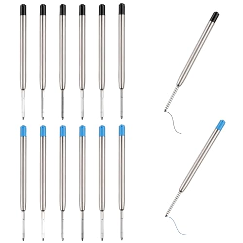12 Stück Kugelschreiber aus Metall, Minen Strichstärke Kompatibel mit Parker Kugelschreiber, Kugelschreiberminen, Mine für Kugelschreiber 0.5mm, Ideal für Büro und Schule, 6xBlau+6xSchwarz 12 Stück Kugelschreiber aus Metall, Minen Strichstärke Kompatibel mit Parker Kugelschreiber, Kugelschreiberminen, Mine für Kugelschreiber 0.5mm, Ideal für Büro und Schule, 6xBlau+6xSchwarz von meukcez