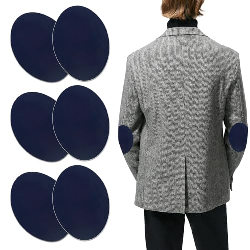 6 Stück Flicken Dunkelblau, Ellbogen Patches zum Aufbügeln, Universalgröße Ideal für Reparatur und Dekoration von Bekleidung, Vielseitig Einsetzbare Flicken für Kleidung für Knie und Ellenbogen 6 Stück Flicken Dunkelblau, Ellbogen Patches zum Aufbügeln, Universalgröße Ideal für Reparatur und Dekoration von Bekleidung, Vielseitig Einsetzbare Flicken für Kleidung für Knie und Ellenbogen von meukcez