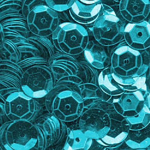 1400 Stück / 15g Pailletten · 6 mm Durchmesser · rund und gewölbt · mit Loch · zum Aufnähen auf Textilien oder Verzieren von Styroporobjekten, Farbe: eisblau metal von miamiXa