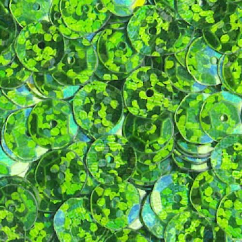 1400 Stück / 15g Pailletten · 6 mm Durchmesser · rund und gewölbt · mit Loch · zum Aufnähen auf Textilien oder Verzieren von Styroporobjekten, Farbe: grün hologramm von miamiXa