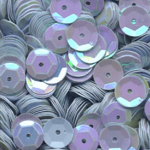 1400 Stück / 15g Pailletten · 6 mm Durchmesser · rund und gewölbt · mit Loch · zum Aufnähen auf Textilien oder Verzieren von Styroporobjekten, Farbe: hellblau irisierend von miamiXa
