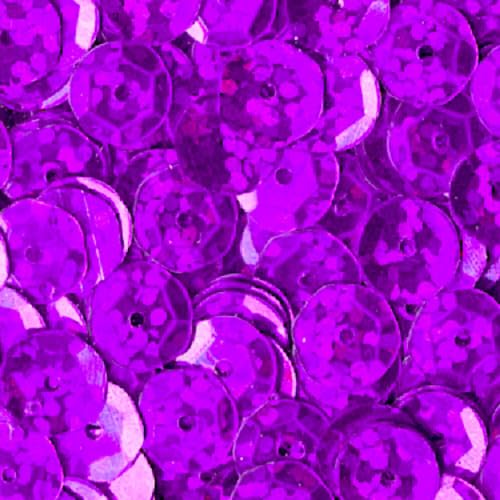 1400 Stück / 15g Pailletten · 6 mm Durchmesser · rund und gewölbt · mit Loch · zum Aufnähen auf Textilien oder Verzieren von Styroporobjekten, Farbe: lila hologramm von miamiXa
