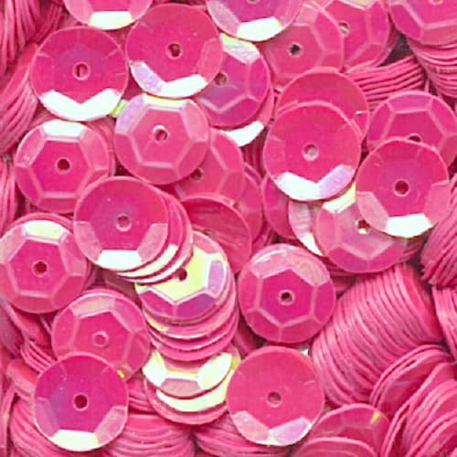1400 Stück / 15g Pailletten · 6 mm Durchmesser · rund und gewölbt · mit Loch · zum Aufnähen auf Textilien oder Verzieren von Styroporobjekten, Farbe: pink irisierend von miamiXa
