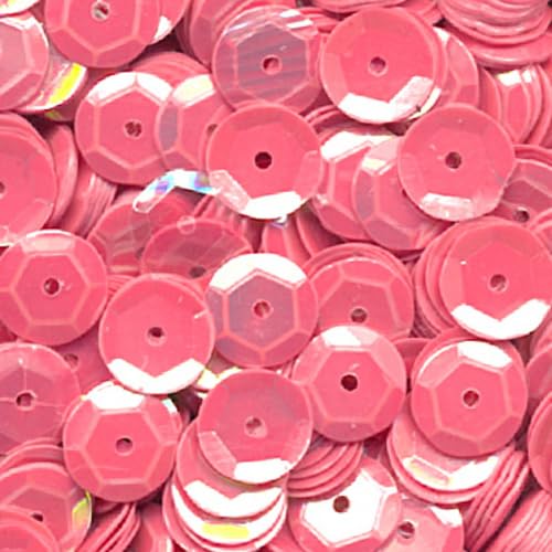 1400 Stück / 15g Pailletten · 6 mm Durchmesser · rund und gewölbt · mit Loch · zum Aufnähen auf Textilien oder Verzieren von Styroporobjekten, Farbe: rosa irisierend von miamiXa